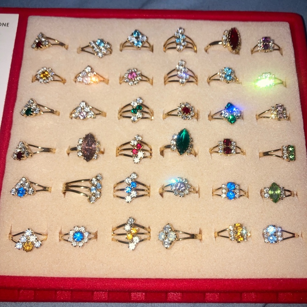 Vintage Adjustable Gold Tone and Multicolor Birthstone Ring (pick1) - Picture 5 of 5